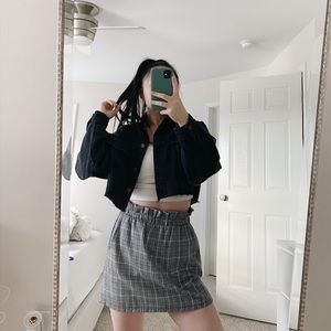 Kendall & Kylie Striped Plaid Skirt